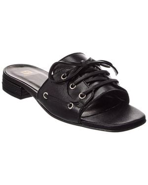 M by Bruno Magli Ivette Leather Flat Sandal - Black