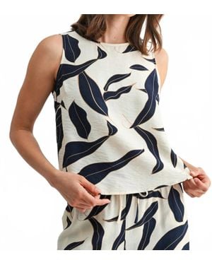 Kld. Signature Sleeveless Leaf Print Top - Blue
