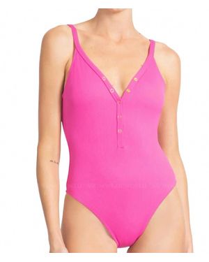 Robin Piccone Amy V-Neck One Piece - Purple
