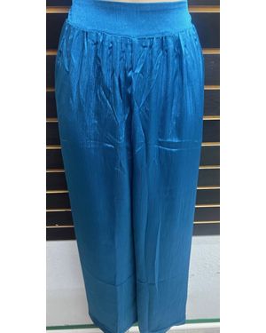 Eesome Silken Wide Leg Pants - Blue