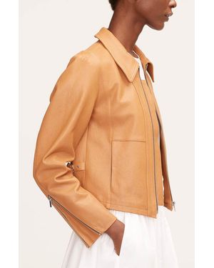 Rebecca Taylor Ladies Pebbled Leather Moto - Orange