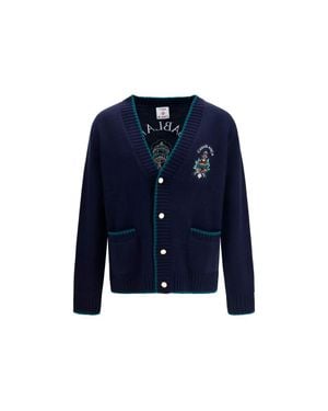 CASABLANCA Wool Oves Aries Cardigan - Blue