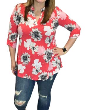 Honeyme Gabby Tunic Top - Red