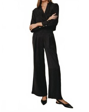 Bella Dahl Inverted Pleat Wide Leg Pant - Black
