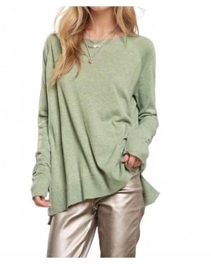 Davi & Dani Solid Comfort Knit Top - Green