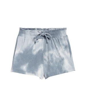 Tractr Jeans Smocked Waist Tie Dye Knit Short - Blue