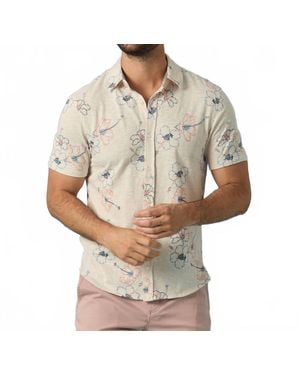 Flag & Anthem Collins Hibiscus Print Shirt - Gray
