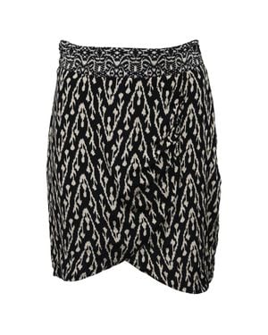Ba&sh Iliade Printed Mini Wrap-Effect Skirt - Black