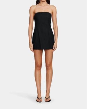 Ownley Libby Linen Strapless Mini Dress - Black