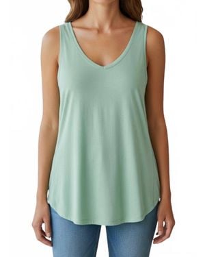 Diva USA Soft Knit V-Neck Sleeveless Top - Green