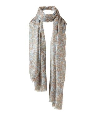 Kinross Cashmere Pebble Print Scarf - White