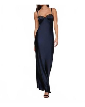 L'Agence Shayla Silk Lace Gown - Blue