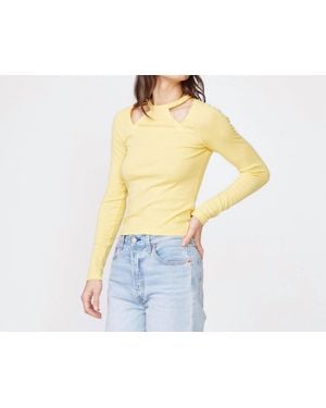 Monrow Rib Cut Out Top - White