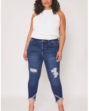 Royalty Missy Vintage Tulip Hem Jeans - Blue