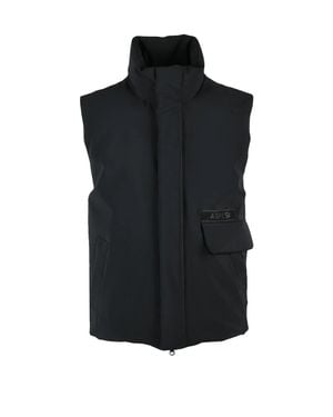 Aspesi Padded Down Vest With High Collar And Minimalist Design - Black