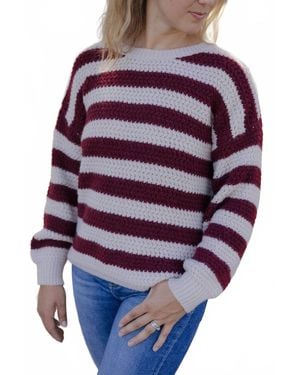 Blu Pepper Sadie Striped Sweater - Red