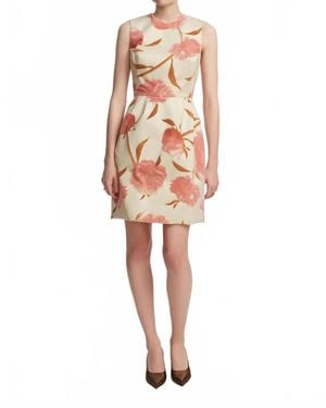 Lela Rose Floral Print Sleeveless Sheath Mini Dress - Pink