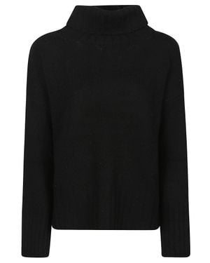 Aragona Long-Sleeve Turtle Neck Cashmere Sweater - Black