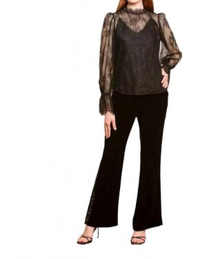 Jessie Liu Silk Velvet Tuxeduo Pants - Black