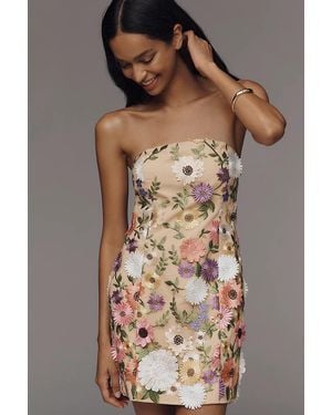 Endless Rose 3D Floral Mini Dress - Brown