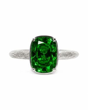 Sterling Forever Sterling Mini Emerald Elongated Cushion Ring - Green