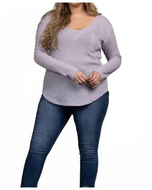 Blumin Waffle Knit Top - Blue
