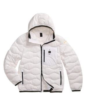 Blauer Wave Quilted Hooded Polyamide Down Jacket - Gray