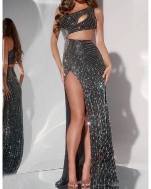 Jovani Julia Long Formal Prom Dress Gown - Gray