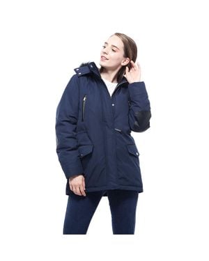 Rokka&Rolla Winter Coat With Faux Fur Hood Parka Jacket - Blue