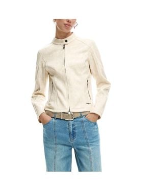 Desigual Polyester Full-Length Jacket - Blue