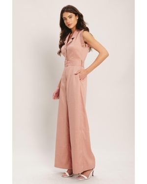 TRUEDAMES City Icon Woven Jumpsuit - Metallic