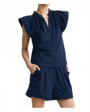 Melissa Nepton Venora Suede Top - Blue