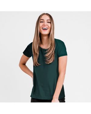 Calypsa Loose Fit Short Sleeve Adele Swim Top - Green