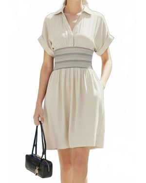 VAVA Eyewear Short Sleeve Mini Dress - Natural