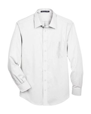 Devon & Jones Crown Collection Solid Stretch Twill Woven Dress Shirt - White