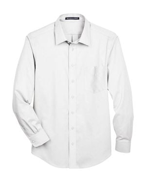 Devon & Jones Crown Collection Solid Stretch Twill Woven Dress Shirt - White