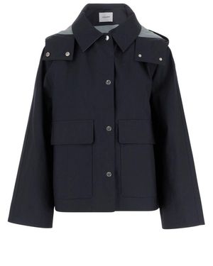 Yves Salomon Hooded Jacket - Blue