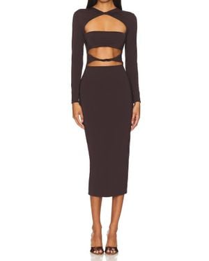 SER.O.YA Karma Cut Out Midi Dress - Red
