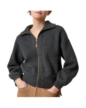 Lilla P Zip Front Bomber - Black