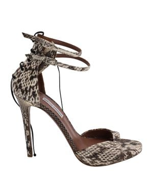 Tabitha Simmons Viva Snake-Effect Ankle Heels - White