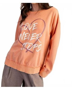 Easel Love Never Stops Sweatshirt - Orange
