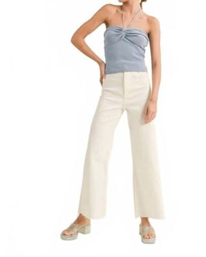 Miou Muse Cloud Wide Leg Denim Jeans - Blue