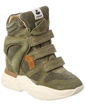 Isabel Marant Balskee High-Top Suede Sneaker - Green