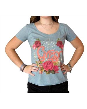 Rose Canyon Ranch Gypsy Rose Rhinestone Tee - Gray