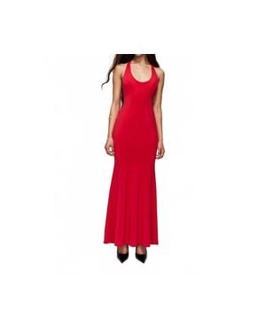 GUIZIO Siena Halter Maxi Dress - Red