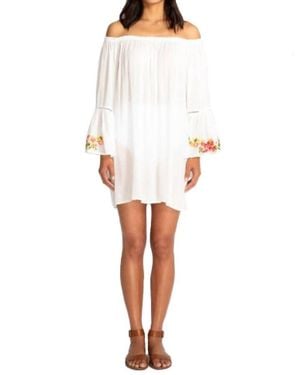 Johnny Was Casey Bell Sleeve Tunic Coverup - White