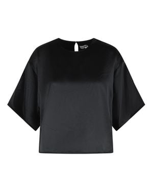 Jonathan Simkhai Loose Fit Acetate Blend Top With Crew Neckline - Black
