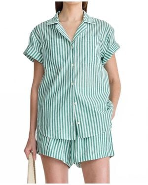Apiece Apart Valenti Button Up Shirt - Blue