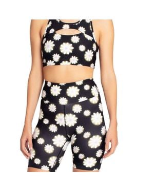 Nicole Miller Cut Out Racerback Sports Bra - Blue
