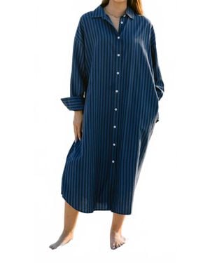 BECASA Easygoing Cotton Maxi Dress - Blue